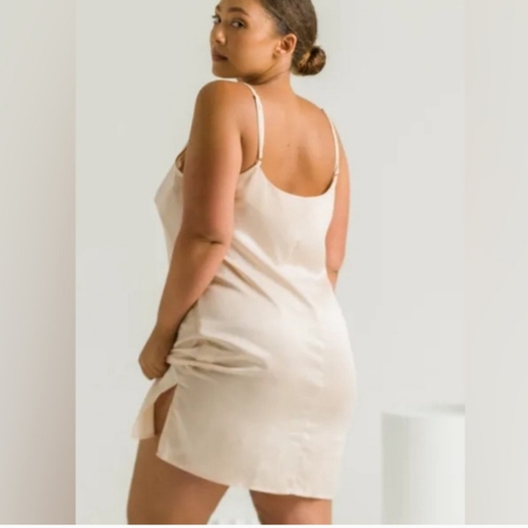 Ettitude,NIB, Sateen Slip Dress,Size XS, Oat Color - Picture 3 of 10